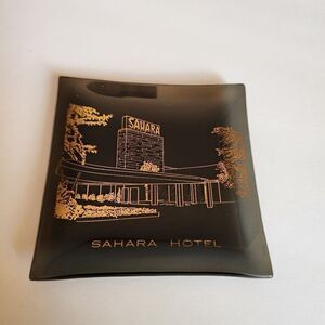 Sahara Hotel Tempered Glass Ashtray Las Vegas 1961 Vintage Mid Century Modern